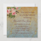 Victoriaans roze roze theepartij kaart (Voorkant)