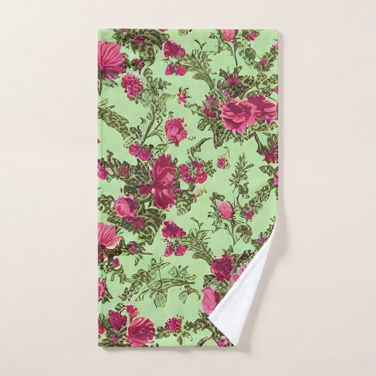 Victoriaans roze rozen bad handdoek (Handdoek)