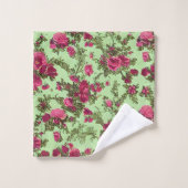 Victoriaans roze rozen bad handdoek (Wasdoekje)