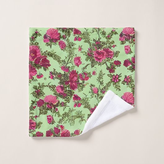 Victoriaans roze rozen bad handdoek (Wasdoekje)