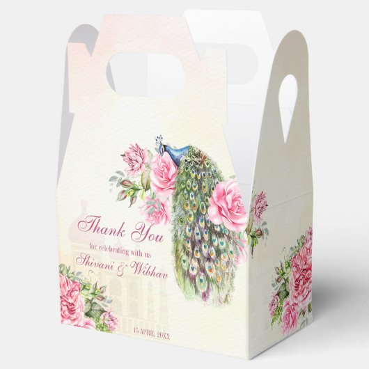 Victoriaans  roze rozen bedankdoosjes (Geopend)