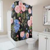 Victoriaans roze rozen boeket. douchegordijn (In situ)