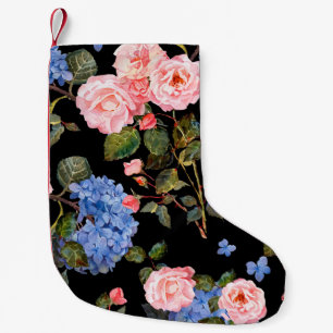 Victoriaans roze rozen boeket. kleine kerstsok