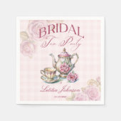 Victoriaans Roze Rozen Bruids Tea Party Servet (Voorkant)