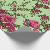 Victoriaans roze rozen cadeaupapier (Hoek)