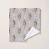 Victoriaans Roze Rozen en Wit Kant Bad Handdoek (Wasdoekje)