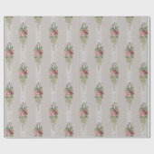 Victoriaans Roze Rozen en Wit Kant Cadeaupapier (Vlak)