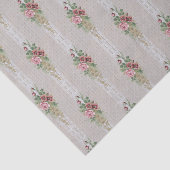 Victoriaans Roze Rozen en Wit Kant Tissuepapier (Detail)