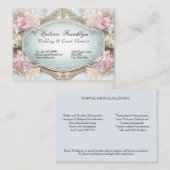  Victoriaans Roze Rozen Event Planner Visitekaartje (Voorkant / Achterkant)