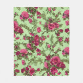 Victoriaans roze rozen fleece deken (Voorkant)