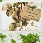 Victoriaans roze rozen met Motivatie prijsopgave Theedoek (Gevouwen)