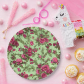 Victoriaans roze rozen papieren bordje (Feest)