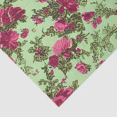 Victoriaans roze rozen tissuepapier (Detail)