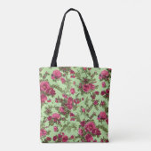 Victoriaans roze rozen tote bag (Achterkant)
