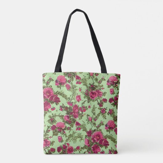 Victoriaans roze rozen tote bag (Achterkant)