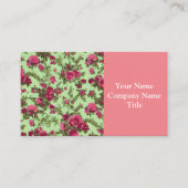 Victoriaans roze rozen visitekaartje (Voorkant)