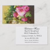 Victoriaans roze Rozen Visitekaartjes (Voorkant / Achterkant)