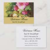 Victoriaans roze Rozen Visitekaartjes (Voorkant / Achterkant)