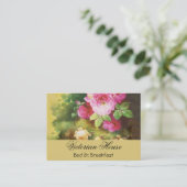 Victoriaans roze Rozen Visitekaartjes (Staand voorkant)