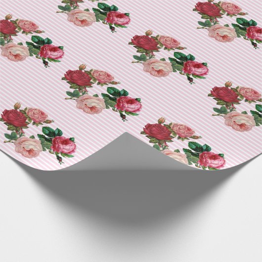  Victoriaans roze rozenkraft / omlooppapier Cadeaupapier (Hoek)