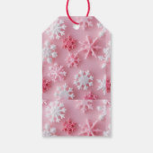 Victoriaans Roze Sneeuwvlok Kerstfoto Cadeaulabel (Achterkant)