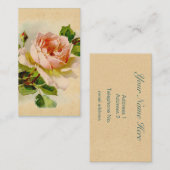 Victoriaans roze Visitekaartjes (Voorkant / Achterkant)