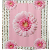 Victoriaans roze wit bloemgordijn douchegordijn (Voorkant)