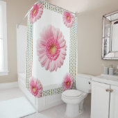 Victoriaans roze wit bloemgordijn douchegordijn (In situ)