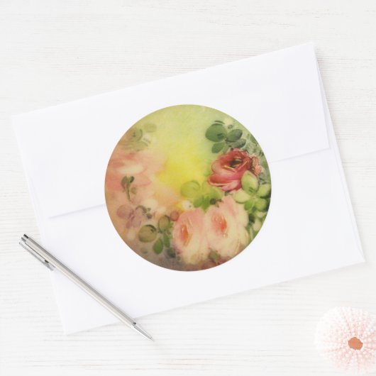 VICTORIAANS ROZEN 1 STICKER (Envelop)