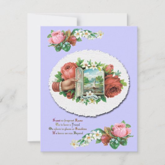 Victoriaans Rozen Aangepaste huwelijksaankondiging Kaart (Voorkant)