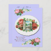 Victoriaans Rozen Aangepaste huwelijksaankondiging Kaart (Voorkant / Achterkant)