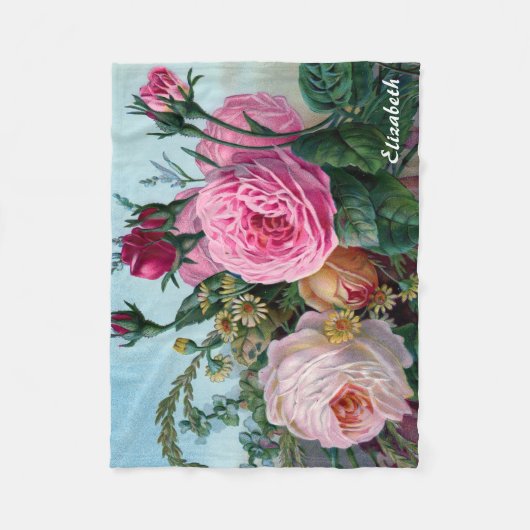  Victoriaans Rozen Aangepaste verpakking Fleece Deken (Voorkant)