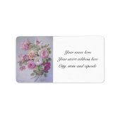 Victoriaans rozen adresetiketten etiket (Voorkant)