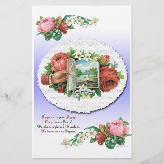 Victoriaans Rozen Bloemenplakboek Papier (Voorkant)