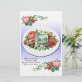 Victoriaans Rozen Bloemenplakboek Papier (Staand voorkant)