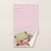 Victoriaans Rozen, Briefkaart en Antiek ventilator Bad Handdoek (Handdoek)