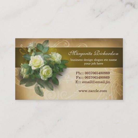 Victoriaans rozen bruine visitekaartjes (Voorkant)