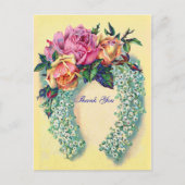 Victoriaans Rozen Dank u Briefkaart (Voorkant)