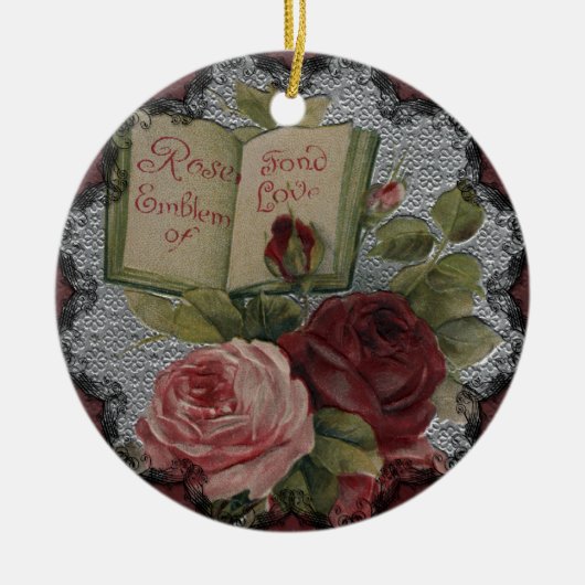 Victoriaans Rozen Embleem van Liefde Ornament (Voorkant)
