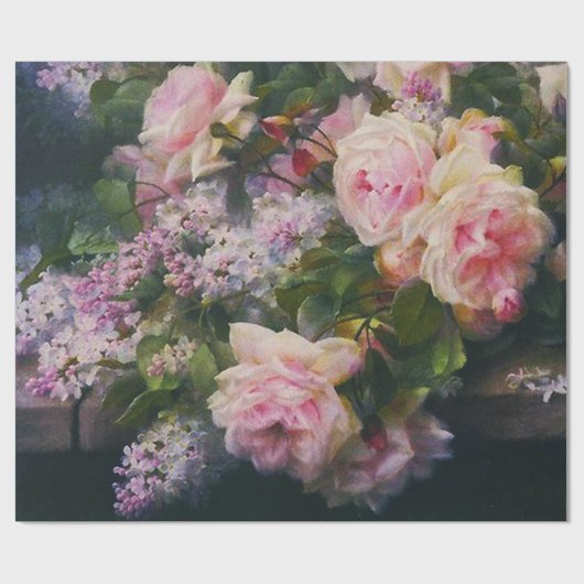 Victoriaans Rozen en Lilacs Cadeaupapier (Vlak)