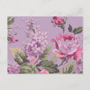 Victoriaans Rozen en Lilacs Floral Briefkaart