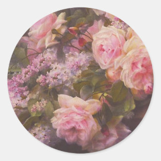 Victoriaans Rozen en Lilacs Ronde Sticker