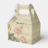 Victoriaans Rozen en muziek gepersonaliseerd Bedankdoosjes (Voorkant Zijde)