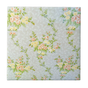 Victoriaans Rozen en wijnstokken keramische tegels Tegeltje