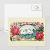 Victoriaans Rozen en zwanen Briefkaart (Voorkant / Achterkant)