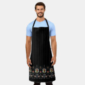 Victoriaans Rozen, filigraan & kralen op zwart Schort (Gedragen)