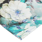 Victoriaans Rozen Floral turquoise blauwgroen zwar Korte Tafelloper (Hoek)