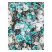 Victoriaans Rozen Floral turquoise blauwgroen zwar Tafelkleed (Voorkant)