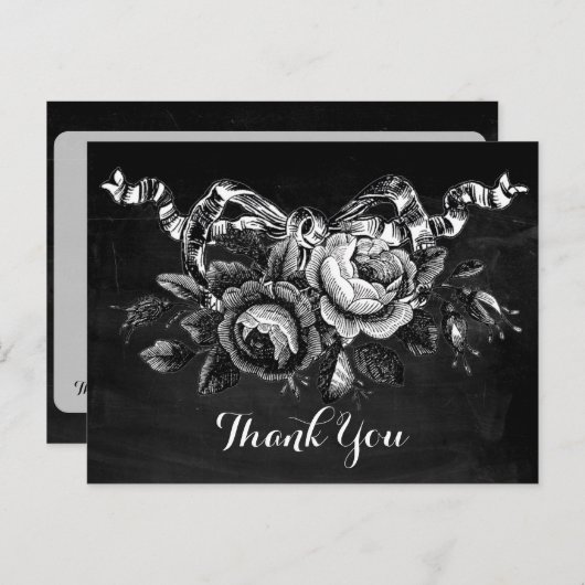  Victoriaans Rozen Hartelijk dank Briefkaart (Voorkant / Achterkant)