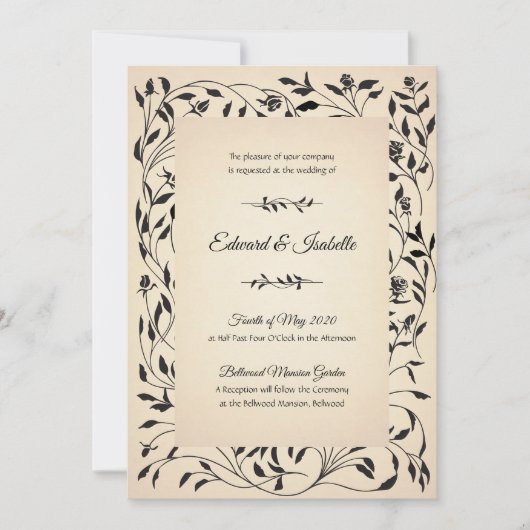 Victoriaans Rozen Kaart (Voorkant)